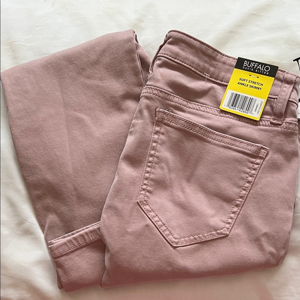 Buffalo David Bitton Women's Soft Pink Ankle Jeans
